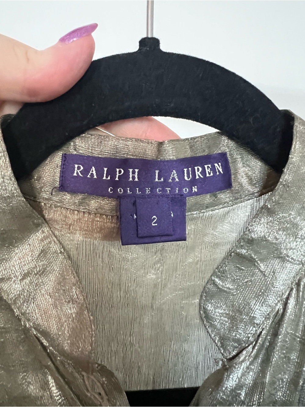 Ralph Lauren Metallic Gold Short-Sleeve Maxi Dress - Picture 4 of 4